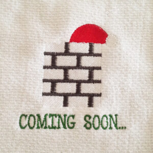 Coming Soon Santa Hat in Chimney Christmas Machine embroidery design in several sizes