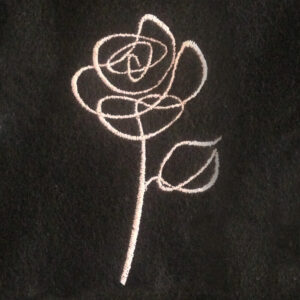 Abstract rose sketch outline machine embroidery design in five sizes. Simple floral embroidery design.