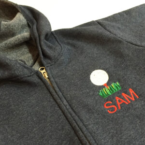 Adorable and versatile golf ball on tee machine embroidery design in 4 sizes.  Perfect for a polo shirt.