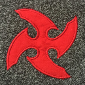 Ninja star machine embroidery and appliqué designs in several sizes and styles.