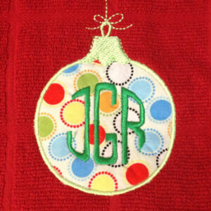 Versatile Christmas ornament machine appliqué design. Perfect for adding an initial or a monogram. Bonus – small, filled versions