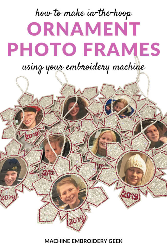 how to make in-the-hoop Christmas ornaments as picture frames