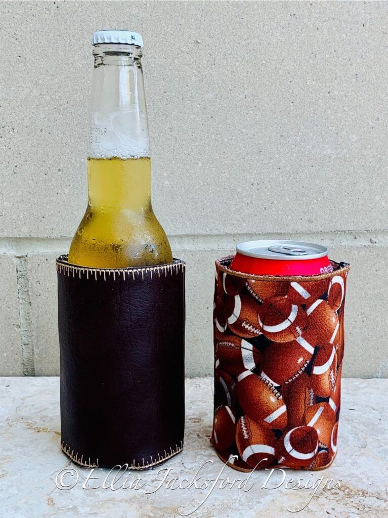 Zippered Beer Bottle Koozie In the Hoop Template Embroidery Design