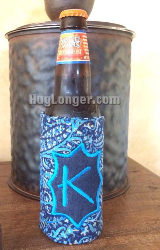 Machine Embroidery Design: No 517 Zippered Beer Bottle Koozie Template