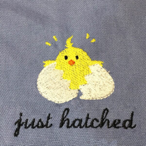 Chick in egg – just hatched – machine embroidery design