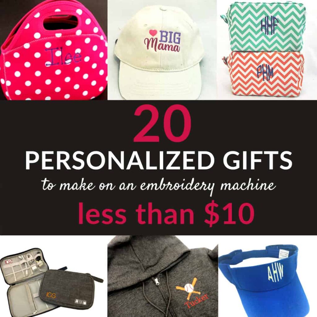 Gifts to make on an embroidery machine - personalized and under $10! 