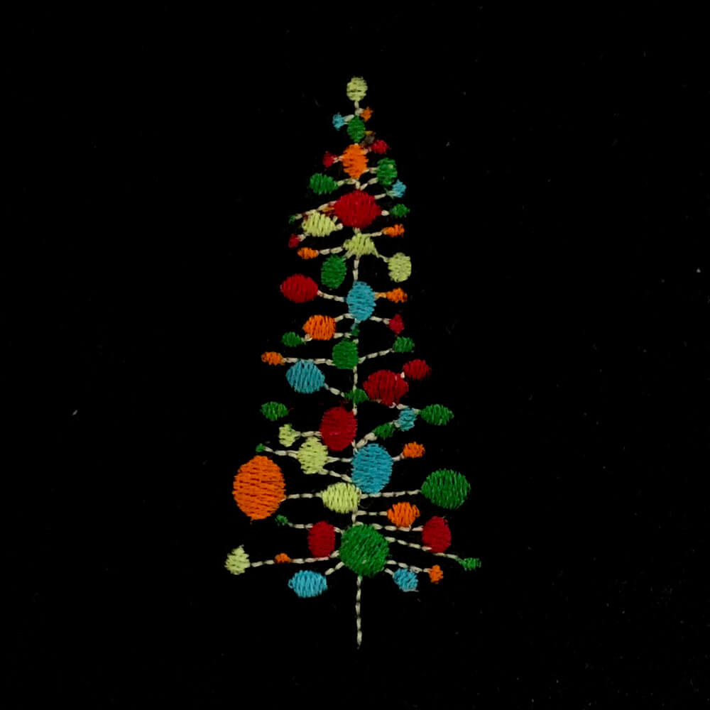Mid Century modern Christmas tree machine embroidery design ...