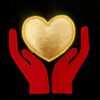 hands in heart appliqué design