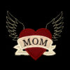 heart with wings appliqué design