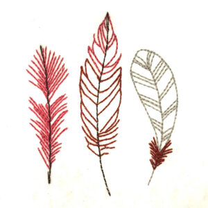 Set of three feathers machine embroidery design