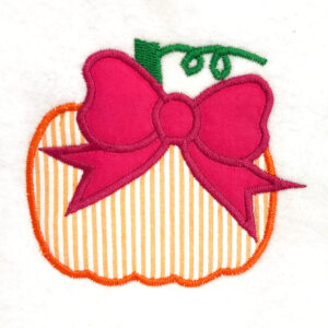 Pumpkin with bow appliqué design