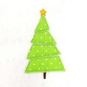 Retro raw edge Christmas tree appliqué