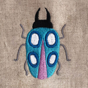 Groovy beetle embroidery design