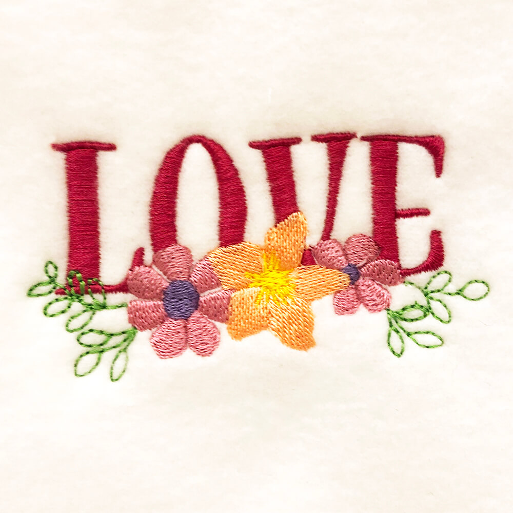 Love with flowers embroidery design - Machine Embroidery Geek