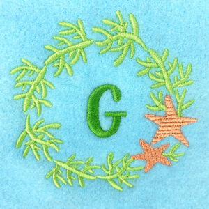 Coral wreath embroidery design