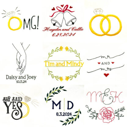 wedding and engagement embroidery designs