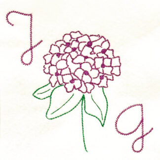 Hydrangea sketch embroidery design