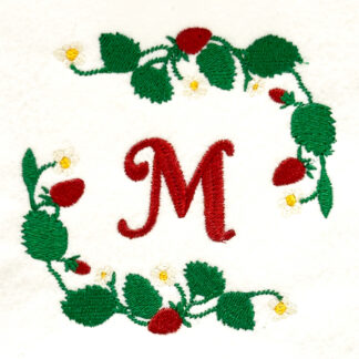 strawberry wreath embroidery design