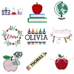 Back to school (again) embroidery design set