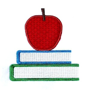 Apple appliqué on books