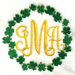 Clover wreath sketch embroidery design