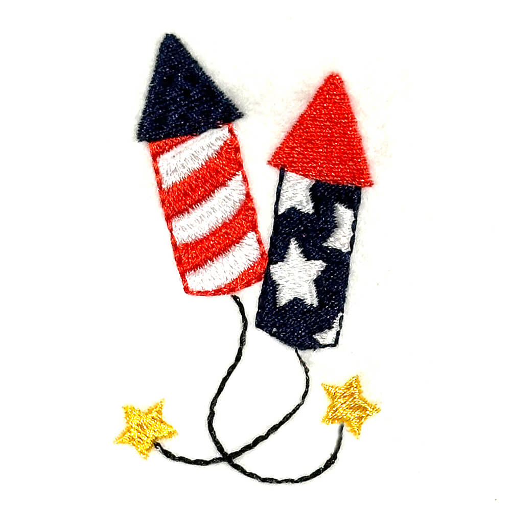 Cute Pair of Fireworks Embroidery Design