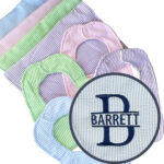 BLANKS BUNDLE: Seersucker bib and burp cloth + Bennett Big Letter font