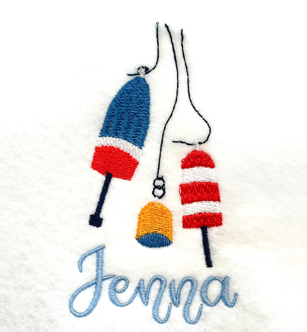 Retro Buoy Trio Embroidery Design