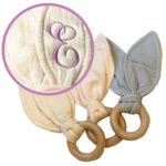 BLANKS BUNDLE: Wooden Teething Ring with Bunny Ears  + College Girl Font