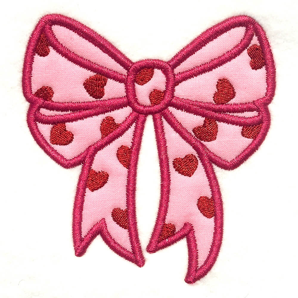 Big Bow with Hearts Appliqué Design