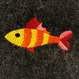 Colorful Modern Fish Embroidery Design