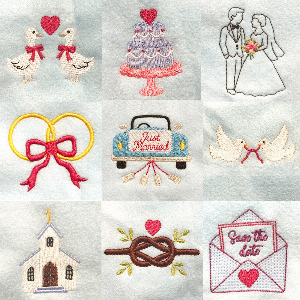 Vintage Wedding Season Embroidery Design set