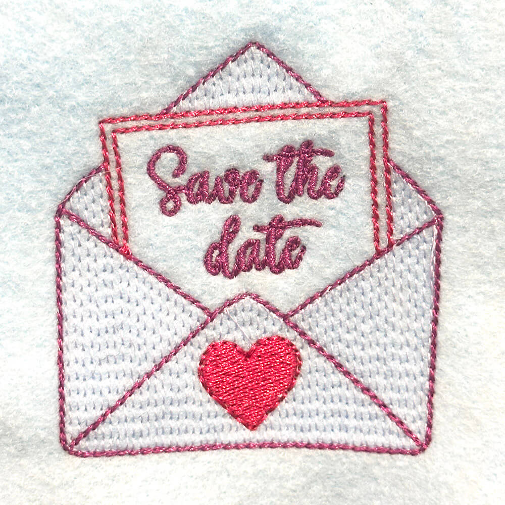 Save the Date Card Embroidery Design