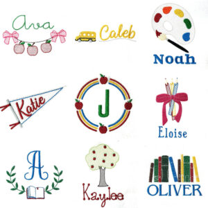 Apple and Ink Embroidery Design Set