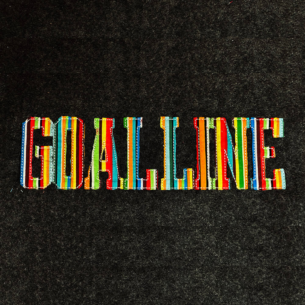 Goal Line Raw Edge Applique Machine Embroidery Font