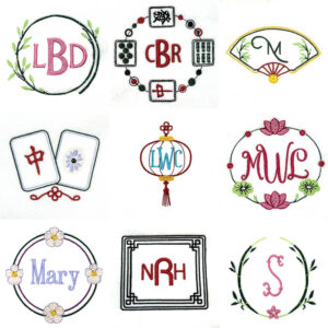 Mahj and Monograms – a Mahjong Inspired Embroidery Design Set