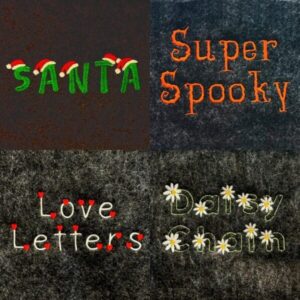 Fun and Festive Embroidery Font Four Pack