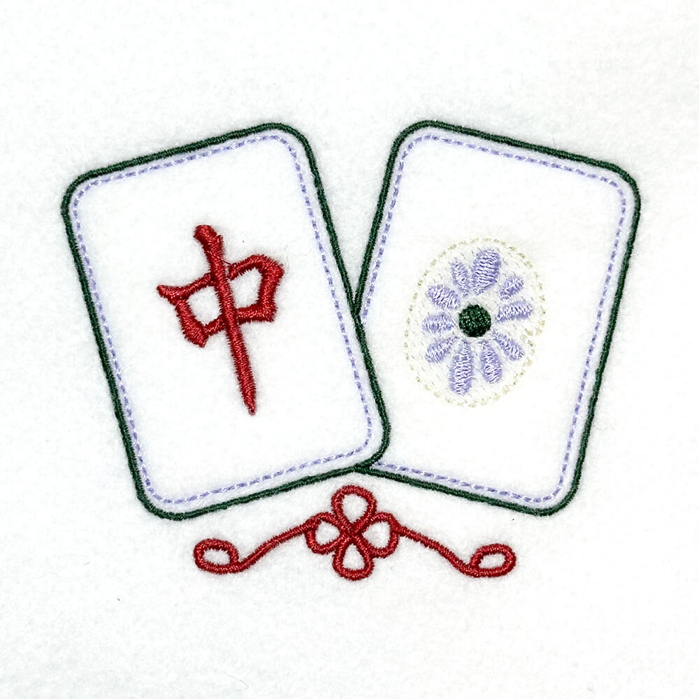 His and Hers Mahjong Tiles Embroidery Design