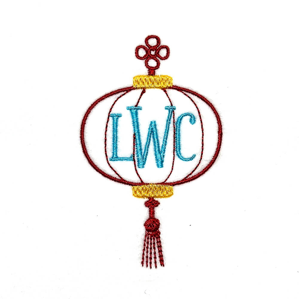 Mahjong Lantern Frame Embroidery Design