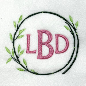 Mahj Inspired Bamboo Circular Wreath Embroidery Design