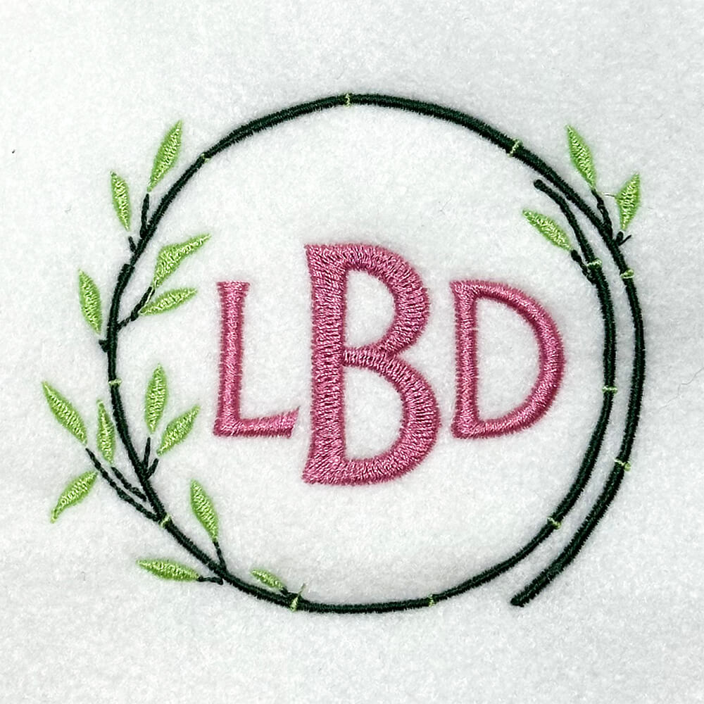Mahj Inspired Bamboo Circular Wreath Embroidery Design