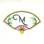 Mahjong Fan Monogram Frame Embroidery Design