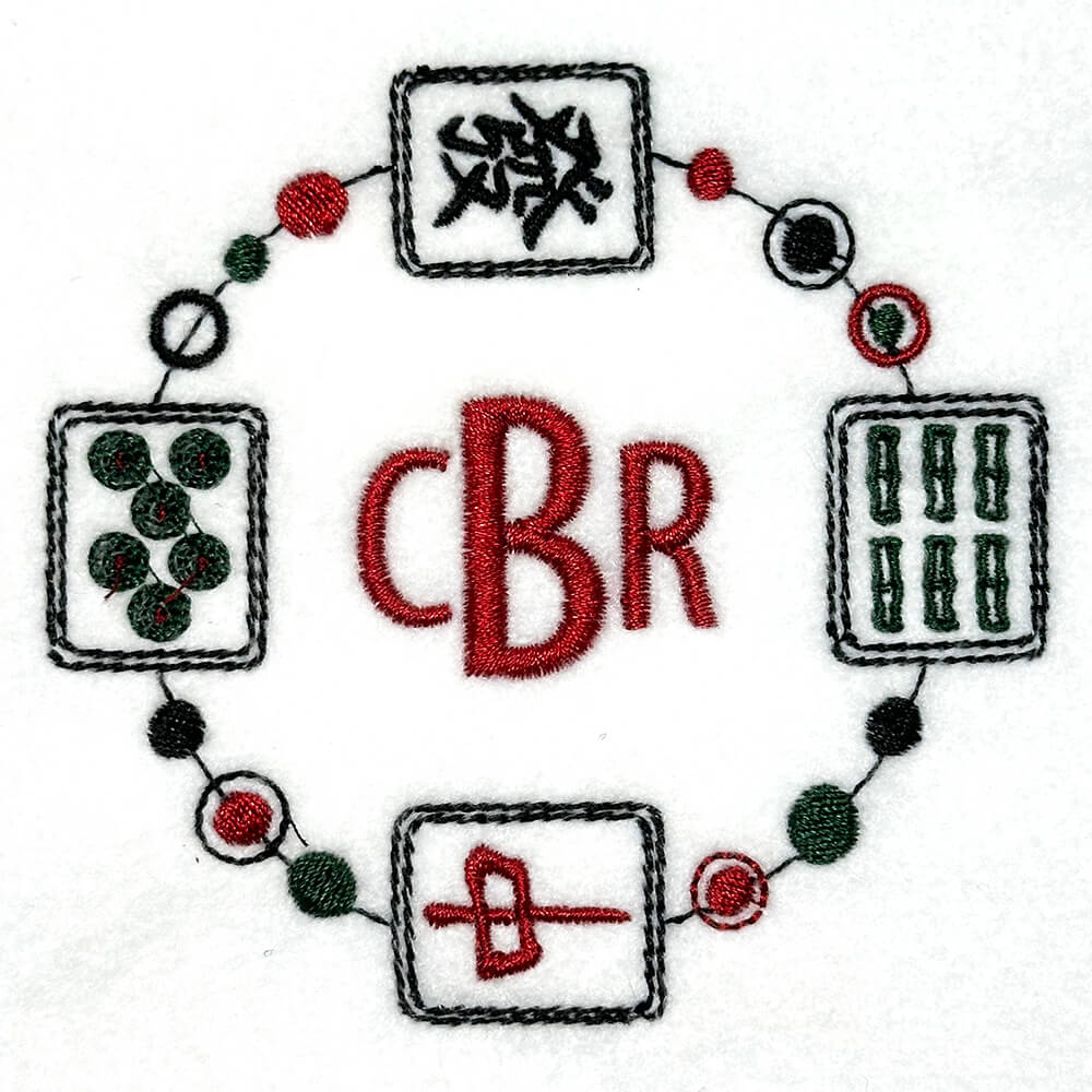 Mahjong Tile Frame Embroidery Design