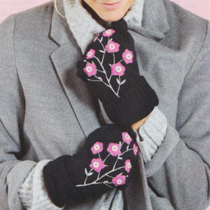 Cherry blossom mittens – PDF pattern + appliqué design