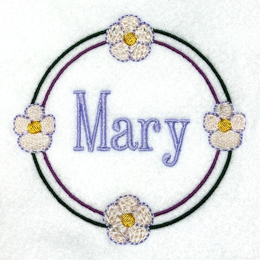 Mahjong Plum Blossom Wreath Embroidery Design