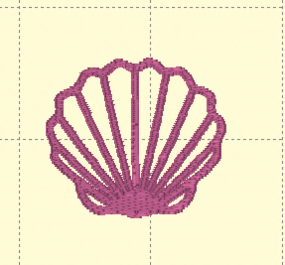 small shell embroidery design